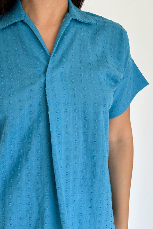 Blusa cotton dot azul