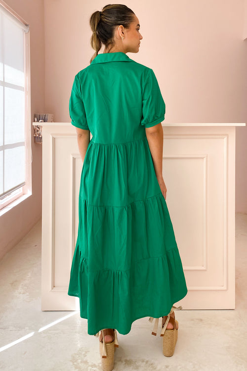 Maxivestido de algodón verde