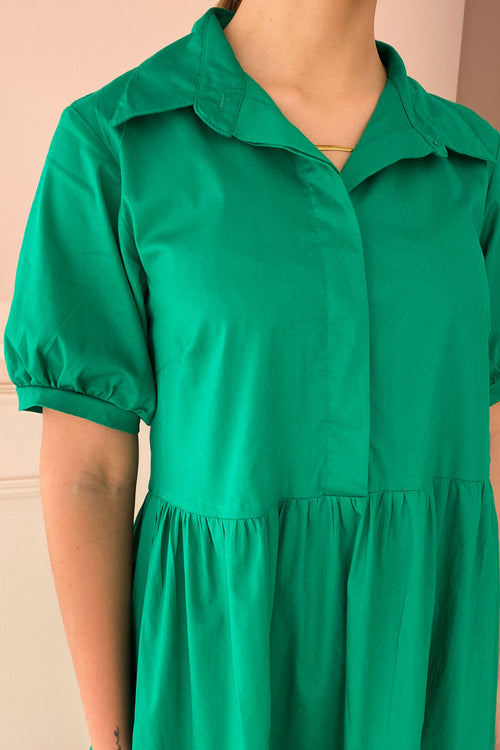 Maxivestido de algodón verde